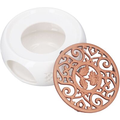 MCKENSA Chauffe-théière En Céramique Avec Fond Concave Et Coussinet Creux, Pratique Et Multifonctionnel, Idéal Pour La Maison, Le Bureau Ou Un Café. Publicité MCKENSA Chauffe-théière En Céramique Avec Fond Concave Et Coussinet Creux, Pratique Et Multifonctionnel, Idéal Pour La Maison, Le Bureau Ou Un Café. Publicité