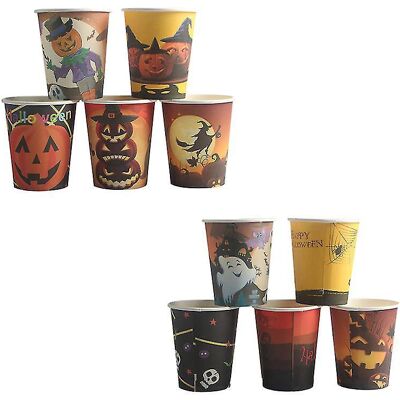 YUDO 10 Gobelets En Papier Pour Décorations D'Halloween - Publicité YUDO 10 Gobelets En Papier Pour Décorations D'Halloween - Publicité
