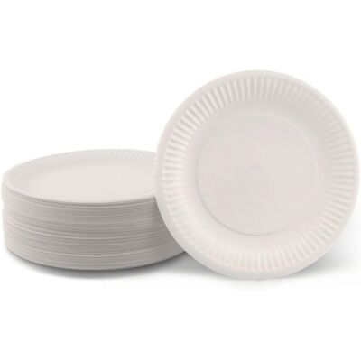 ALVIOR Assiettes En Papier - 18 Cm - 250 G/m2 - Biodégradables - Pour Fêtes, Barbecues, Pique-niques, Mariages, Anniversaires Enfants - Lot De 100 - Publicité ALVIOR Assiettes En Papier - 18 Cm - 250 G/m2 - Biodégradables - Pour Fêtes, Barbecues, Pique-niques, Mariages, Anniversaires Enfants - Lot De 100 - Publicité