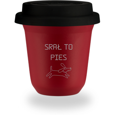 OEM Mug Rouge 240 Ml « Merde À Un Chien » Avec Couvercle Noir - Publicité OEM Mug Rouge 240 Ml « Merde À Un Chien » Avec Couvercle Noir - Publicité