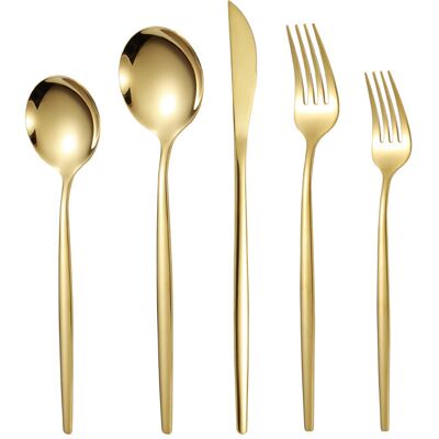 Generic Ensemble De Couverts Or 30 Pcs Pour 6 Personnes,acier Inoxydable Plaqué Or Titane, Couteaux Fourchettes Cuillères Couverts, Lavable Au Lave-vaisselle - Publicité Generic Ensemble De Couverts Or 30 Pcs Pour 6 Personnes,acier Inoxydable Plaqué Or Titane, Couteaux Fourchettes Cuillères Couverts, Lavable Au Lave-vaisselle - Publicité