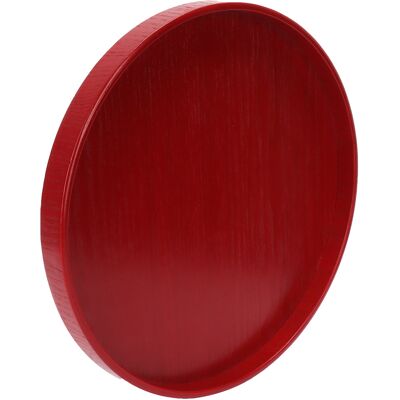 MCKENSA Plateau Rond En Bois Rouge De Qualité Alimentaire Pour Fruits Et Couverts, 27 Cm, Idéal Pour La Cuisine, La Maison Et Les Restaurants. Publicité MCKENSA Plateau Rond En Bois Rouge De Qualité Alimentaire Pour Fruits Et Couverts, 27 Cm, Idéal Pour La Cuisine, La Maison Et Les Restaurants. Publicité