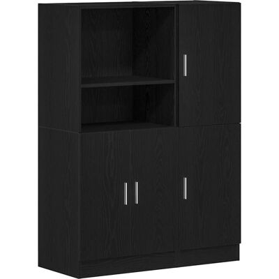 DESIGN IN Ensemble D'Armoires De Cuisine 2 Pcs Noir Bois D'Ingénierie - Publicité DESIGN IN Ensemble D'Armoires De Cuisine 2 Pcs Noir Bois D'Ingénierie - Publicité