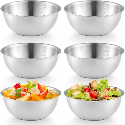 GRASSLIN 6 Bols, Acier Inoxydable, 0,7 L, Ø 17 Cm, Graduation, Cuisine, - Publicité GRASSLIN 6 Bols, Acier Inoxydable, 0,7 L, Ø 17 Cm, Graduation, Cuisine, - Publicité