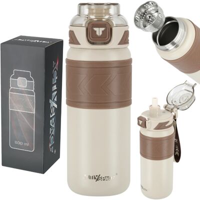 OEM Mug Isotherme Avec Paille, Étanche, Antidérapant, 500 Ml - Beige - Publicité OEM Mug Isotherme Avec Paille, Étanche, Antidérapant, 500 Ml - Beige - Publicité