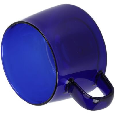 MCKENSA Tasse À Café Transparente 250 Ml En Verre Borosilicate Avec Anse, Bleue. Publicité MCKENSA Tasse À Café Transparente 250 Ml En Verre Borosilicate Avec Anse, Bleue. Publicité