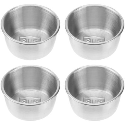 LISATR Lot De 4 Bols À Sauce En Acier Inoxydable Pour Fondue Chinoise, Petits Récipients À Sauce, Coupelles Et Assiettes À Apéritifs, Parfaits Pour Les Restaurants Et La Maison.-5x2.7cm - Publicité LISATR Lot De 4 Bols À Sauce En Acier Inoxydable Pour Fondue Chinoise, Petits Récipients À Sauce, Coupelles Et Assiettes À Apéritifs, Parfaits Pour Les Restaurants Et La Maison.-5x2.7cm - Publicité