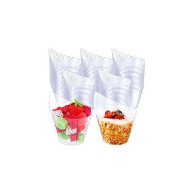 ENLENK 50 Pièces Coupes À Dessert En Plastique, 200ml Coupes À Dessert Rondes Courbes Coupe Apéritif Parfait Clair Bol De Service Réutilisable Pour Dessert Pudding Mousse Party (11,4 X 6,3cm) - Publicité ENLENK 50 Pièces Coupes À Dessert En Plastique, 200ml Coupes À Dessert Rondes Courbes Coupe Apéritif Parfait Clair Bol De Service Réutilisable Pour Dessert Pudding Mousse Party (11,4 X 6,3cm) - Publicité