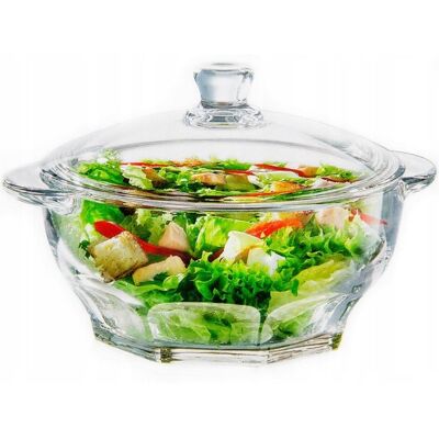 OEM Soupière En Verre Transparent Résistant À La Chaleur Avec Couvercle 2,5 L - Publicité OEM Soupière En Verre Transparent Résistant À La Chaleur Avec Couvercle 2,5 L - Publicité