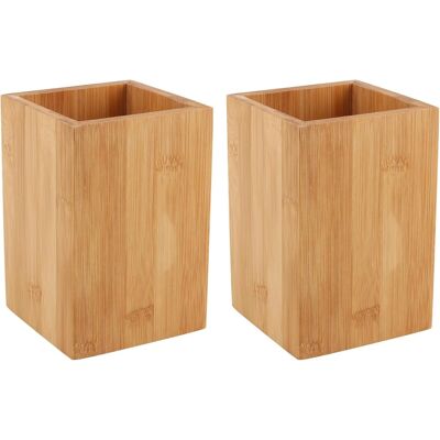 OEM 2 Porte-couverts, Bambou, Design Compact, Base Stable, Cuisine Et Bureau - Publicité OEM 2 Porte-couverts, Bambou, Design Compact, Base Stable, Cuisine Et Bureau - Publicité