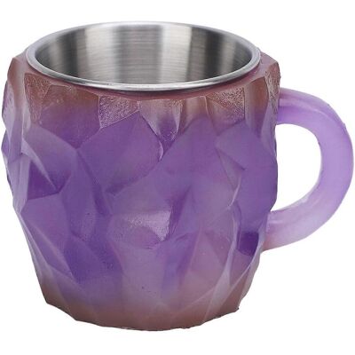 FLAMMKRAFT Mug À Café En Cristal Minéral, Multifonctionnel, Avec Poignée Ergonomique, En Résine Cristal Violette - Publicité FLAMMKRAFT Mug À Café En Cristal Minéral, Multifonctionnel, Avec Poignée Ergonomique, En Résine Cristal Violette - Publicité