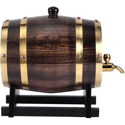 MCKENSA Seau À Vin Rouge En Chêne, Rayé Noir Rétro, De 3 Litres, Avec Robinet, Idéal Pour Le Brandy, Le Whisky Ou Le Vin Rouge. Publicité MCKENSA Seau À Vin Rouge En Chêne, Rayé Noir Rétro, De 3 Litres, Avec Robinet, Idéal Pour Le Brandy, Le Whisky Ou Le Vin Rouge. Publicité