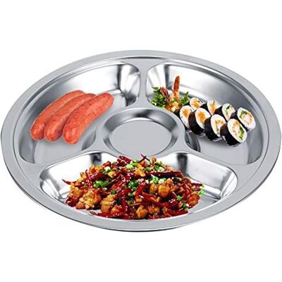 SANS MARQUE Divided Plate, 5-piece Stainless Steel Dinner Plate, Large Capacity, 3 Compartments / 4 Compartments, Crockery,pleasant63 - Publicité SANS MARQUE Divided Plate, 5-piece Stainless Steel Dinner Plate, Large Capacity, 3 Compartments / 4 Compartments, Crockery,pleasant63 - Publicité