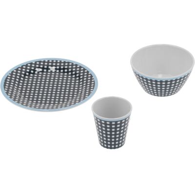 MCKENSA Service De Table Pour La Maison Et Le Restaurant : Assiette, Bol Et Tasse À Salade De Fruits Bleu Foncé À Motif Quadrillé. Publicité MCKENSA Service De Table Pour La Maison Et Le Restaurant : Assiette, Bol Et Tasse À Salade De Fruits Bleu Foncé À Motif Quadrillé. Publicité