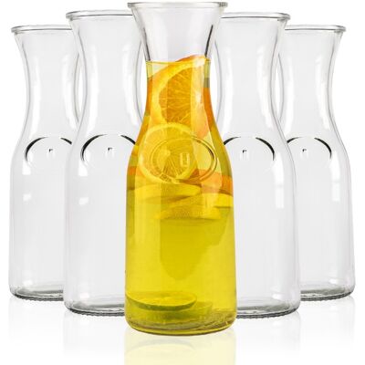 OEM Lot De 5 Carafes De 1 Litre Pour Eau, Jus De Fruits, Limonade Et Autres Boissons. Publicité OEM Lot De 5 Carafes De 1 Litre Pour Eau, Jus De Fruits, Limonade Et Autres Boissons. Publicité