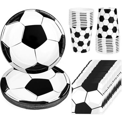 OEM 60 Pièces Vaisselle Anniversaire Football, Assiettes En Carton Imprimées Foot, Gobelets Et Serviettes Papier, Fête Enfants Et Événements Sportifs - Publicité OEM 60 Pièces Vaisselle Anniversaire Football, Assiettes En Carton Imprimées Foot, Gobelets Et Serviettes Papier, Fête Enfants Et Événements Sportifs - Publicité