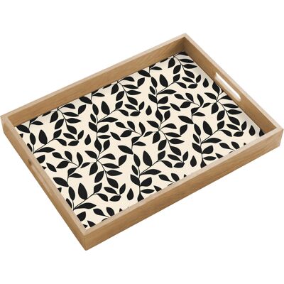 ONLYWOW Plateau De Service Elégant - Motif - Noir - Beige 50x35 Cm - Publicité ONLYWOW Plateau De Service Elégant - Motif - Noir - Beige 50x35 Cm - Publicité