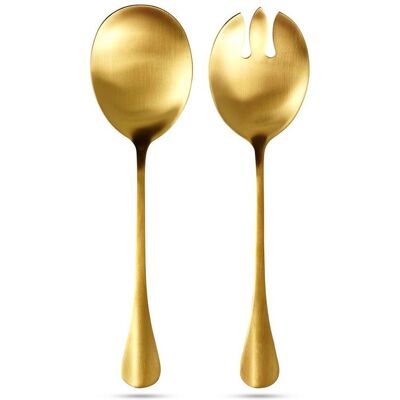 OEM 2 Cuillères À Salade 20,5 Cm Acier Inoxydable Finition Dorée Ustensiles De Cuisine Pour Salades Et Gratins - Publicité OEM 2 Cuillères À Salade 20,5 Cm Acier Inoxydable Finition Dorée Ustensiles De Cuisine Pour Salades Et Gratins - Publicité