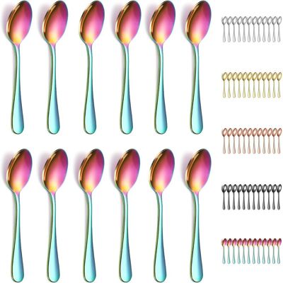 OEM 12 Cuillère À Café, Acier Inoxydable, Plaqué Titane, 14 Cm, Pour Thé Dessert Restaurant - Publicité OEM 12 Cuillère À Café, Acier Inoxydable, Plaqué Titane, 14 Cm, Pour Thé Dessert Restaurant - Publicité
