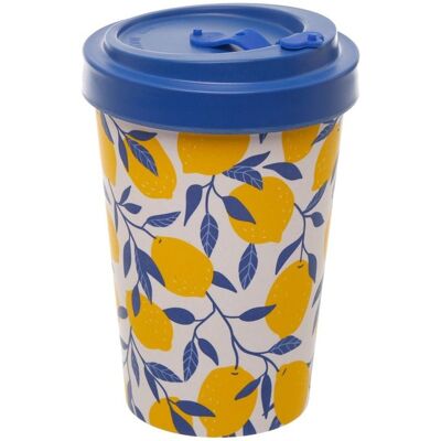 Eden Mug De Voyage Citrons 400 Ml Motif Méditerranéen - Publicité Eden Mug De Voyage Citrons 400 Ml Motif Méditerranéen - Publicité
