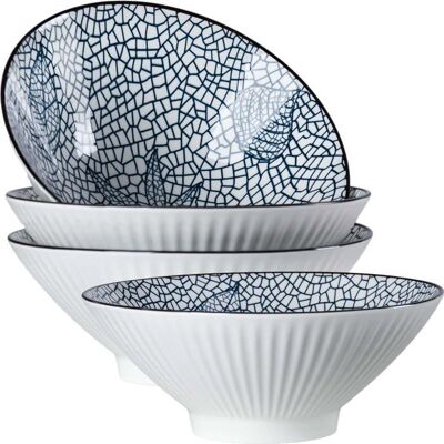 OEM 4 Bols À Ramen Céramique, 38 Oz, Motif Bleu Blanc Japonais, 20,3 Cm Diamètre, Idéaux Pour Soupe Pho Et Repas Asiatiques - Publicité OEM 4 Bols À Ramen Céramique, 38 Oz, Motif Bleu Blanc Japonais, 20,3 Cm Diamètre, Idéaux Pour Soupe Pho Et Repas Asiatiques - Publicité