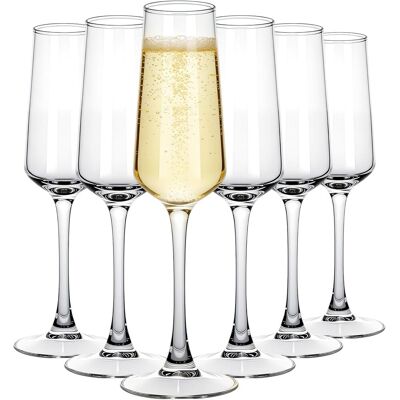 OEM Lot De 6 Flûtes À Champagne,235 Ml,verre Transparent,design Moderne,pour Mariage,anniversaire,bar - Publicité OEM Lot De 6 Flûtes À Champagne,235 Ml,verre Transparent,design Moderne,pour Mariage,anniversaire,bar - Publicité