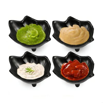 OEM Bols À Sauce, Petits Bols À Sauce Noirs En Forme De Feuille, Bols À Sauce De 10 Cm Pour Les Amuse-gueules, Les Épices, La Sauce Soja, Les Sushis Et Les En-cas. Publicité OEM Bols À Sauce, Petits Bols À Sauce Noirs En Forme De Feuille, Bols À Sauce De 10 Cm Pour Les Amuse-gueules, Les Épices, La Sauce Soja, Les Sushis Et Les En-cas. Publicité