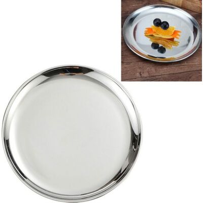 OEM 2 Assiettes 26 Cm, Acier Inoxydable Miroir Argent, Résistantes Et Polyvalentes Pour Maison Et Restaurant - Publicité OEM 2 Assiettes 26 Cm, Acier Inoxydable Miroir Argent, Résistantes Et Polyvalentes Pour Maison Et Restaurant - Publicité