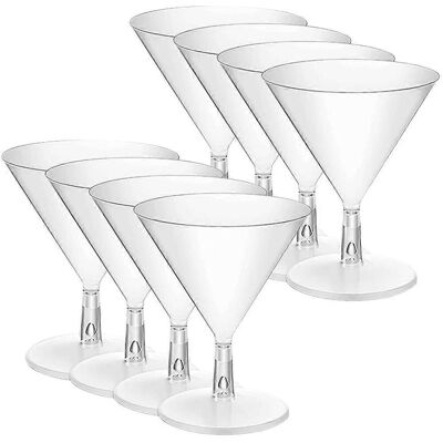 LISATR Lot De 8 Verres À Cocktail En Plastique, Verres À Vin Incassables, Verres À Martini, Verres À Whisky-8.00x6.80x6.80cm-as Shown - Publicité LISATR Lot De 8 Verres À Cocktail En Plastique, Verres À Vin Incassables, Verres À Martini, Verres À Whisky-8.00x6.80x6.80cm-as Shown - Publicité