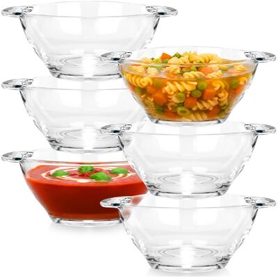 IMPORT Bols À Bouillon En Verre 420 Ml, Lot De 6. Publicité IMPORT Bols À Bouillon En Verre 420 Ml, Lot De 6. Publicité