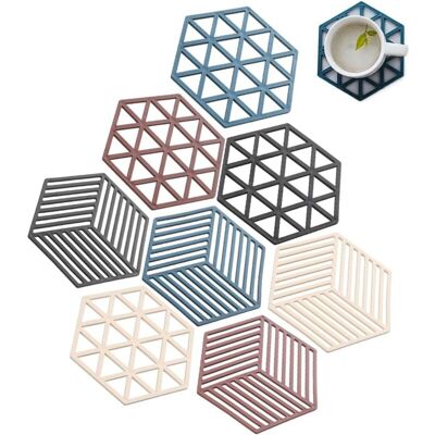 ACQUAVIVASTORE 8 Pièces Silicone Tapis Isolé Thermique,tapis De Pot Hexagonal,pour Boissons Coussin Chauffant En Silicone Pliant Sous-verres De Fleurs Sous-verre De Table - Publicité ACQUAVIVASTORE 8 Pièces Silicone Tapis Isolé Thermique,tapis De Pot Hexagonal,pour Boissons Coussin Chauffant En Silicone Pliant Sous-verres De Fleurs Sous-verre De Table - Publicité