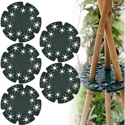 ABYSSE 5 Pcs Sweet Pea Support 12 Trous Wigwam Grip Holder Bambou Canne Grip Plastique Wigwam Cane Grips Pour Haricots Pois De Senteur Tomates Concombres Plantes Grimpantes Vert - Publicité ABYSSE 5 Pcs Sweet Pea Support 12 Trous Wigwam Grip Holder Bambou Canne Grip Plastique Wigwam Cane Grips Pour Haricots Pois De Senteur Tomates Concombres Plantes Grimpantes Vert - Publicité