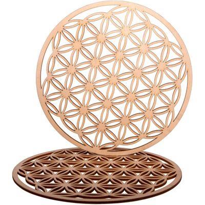 GRASSLIN Lot De 2 Dessous De Verre, Bois, Motif Fleur De Vie, 10x10 Cm, Pour Café Et Thé, Décoration Maison - Publicité GRASSLIN Lot De 2 Dessous De Verre, Bois, Motif Fleur De Vie, 10x10 Cm, Pour Café Et Thé, Décoration Maison - Publicité