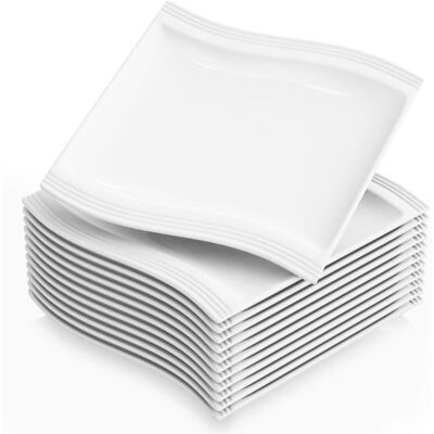 OEM 12 Pcs Assiettes Plates, Porcelaine Blanche Crème, 26 Cm, Série Flora, Pour Dîner Familial Et Réceptions - Publicité OEM 12 Pcs Assiettes Plates, Porcelaine Blanche Crème, 26 Cm, Série Flora, Pour Dîner Familial Et Réceptions - Publicité