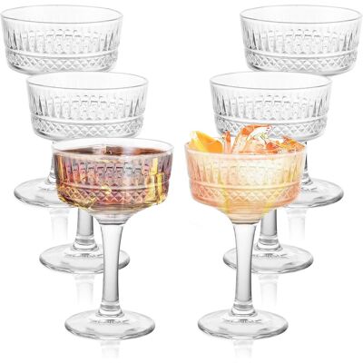 OEM Lot De 6 Coupes À Champagne Vintage - 260 Ml - Verres À Champagne Transparents - Verres À Expresso Martini - Verres À Cocktail Pour Fête De Mariage, Occasions Festives Et Soirées - Publicité OEM Lot De 6 Coupes À Champagne Vintage - 260 Ml - Verres À Champagne Transparents - Verres À Expresso Martini - Verres À Cocktail Pour Fête De Mariage, Occasions Festives Et Soirées - Publicité