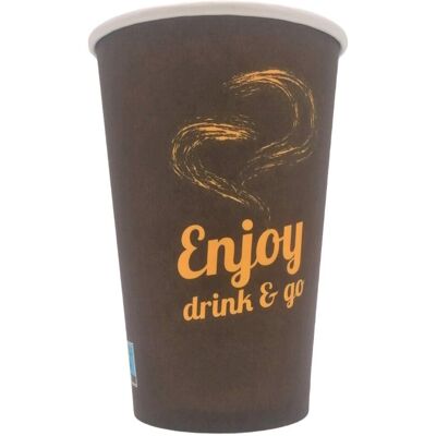 OEM Gobelet En Papier Marron 400 Ml Enjoy Drink Go 50 Pièces Sup - Publicité OEM Gobelet En Papier Marron 400 Ml Enjoy Drink Go 50 Pièces Sup - Publicité