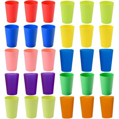 OEM 30 Gobelets,plastique,réutilisables,260ml,multicolore,pique-nique,camping,fête - Publicité OEM 30 Gobelets,plastique,réutilisables,260ml,multicolore,pique-nique,camping,fête - Publicité
