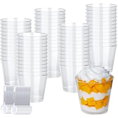 SANS MARQUE 50 Pièces Tasses À Dessert, Avec Cuillère Transparente,gobelets À Dessert Transparents - Réutilisables - Gobelets À Dessert Ronds Pour La Maison, Les Desserts, Le Pudding, La Mousse, La Crème (200 Ml - Publicité SANS MARQUE 50 Pièces Tasses À Dessert, Avec Cuillère Transparente,gobelets À Dessert Transparents - Réutilisables - Gobelets À Dessert Ronds Pour La Maison, Les Desserts, Le Pudding, La Mousse, La Crème (200 Ml - Publicité