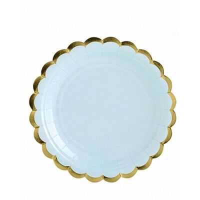 OEM 6 Assiettes En Carton, Bleu Ciel Avec Bordure Dorée, 18 Cm, Pour Dessert Ou Événement Festif - Publicité OEM 6 Assiettes En Carton, Bleu Ciel Avec Bordure Dorée, 18 Cm, Pour Dessert Ou Événement Festif - Publicité