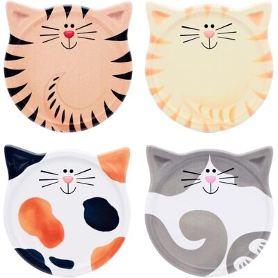 ALVIOR Sous-verre Chat - Céramique Absorbante - Base Liège Antidérapante - Résistant À La Chaleur - Pour Tasses Et Mugs - Lot De 4 - Publicité ALVIOR Sous-verre Chat - Céramique Absorbante - Base Liège Antidérapante - Résistant À La Chaleur - Pour Tasses Et Mugs - Lot De 4 - Publicité