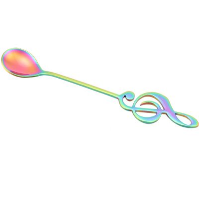 MCKENSA Cuillères À Dessert En Acier Inoxydable, Cuillères À Café Colorées Avec Notes De Musique - Publicité MCKENSA Cuillères À Dessert En Acier Inoxydable, Cuillères À Café Colorées Avec Notes De Musique - Publicité