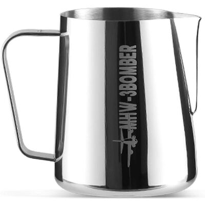 FLAMMKRAFT Pichet À Mousser Le Lait 400 Ml / 13,5 Oz Avec Bec Verseur En Forme De Crocodile Bionique, Rigole De Dérivation Et Inclinaison - Publicité FLAMMKRAFT Pichet À Mousser Le Lait 400 Ml / 13,5 Oz Avec Bec Verseur En Forme De Crocodile Bionique, Rigole De Dérivation Et Inclinaison - Publicité