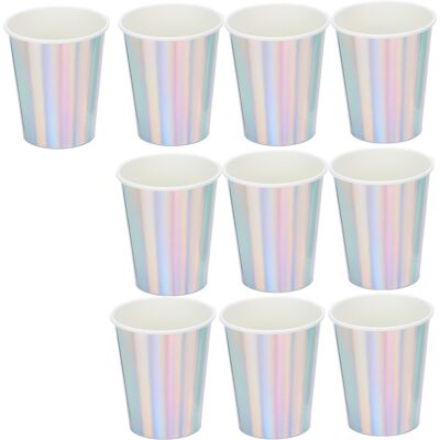 LBVIE Lot De 20 Gobelets En Papier Compostables Et Recyclables Pour Boissons, Jus, Café Et Thé, Couleur Argent. Publicité LBVIE Lot De 20 Gobelets En Papier Compostables Et Recyclables Pour Boissons, Jus, Café Et Thé, Couleur Argent. Publicité