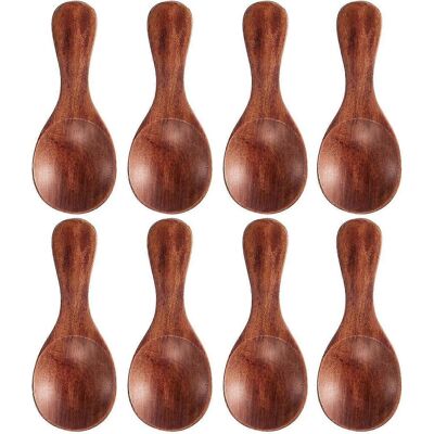 YUDO Lot De 8 Petites Cuillères En Bois, Cuillères Miniatures En Bois Faites À La Main. Publicité YUDO Lot De 8 Petites Cuillères En Bois, Cuillères Miniatures En Bois Faites À La Main. Publicité