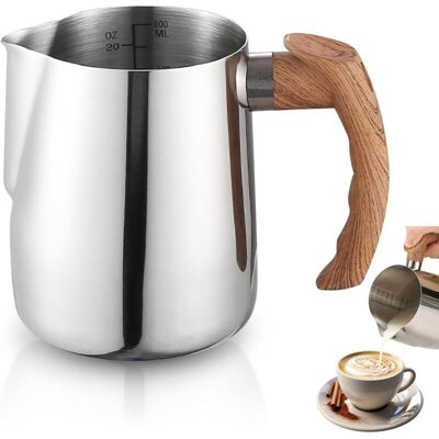 FOGSHIELD Mousseur À Lait - Avec Poignée - Tasse À Expresso En Acier Inoxydable - Mousseur À Lait En Acier Inoxydable - Pichet À Cappuccino - Pichet Verseur - Tasse À Expresso (600 Ml) - Publicité FOGSHIELD Mousseur À Lait - Avec Poignée - Tasse À Expresso En Acier Inoxydable - Mousseur À Lait En Acier Inoxydable - Pichet À Cappuccino - Pichet Verseur - Tasse À Expresso (600 Ml) - Publicité