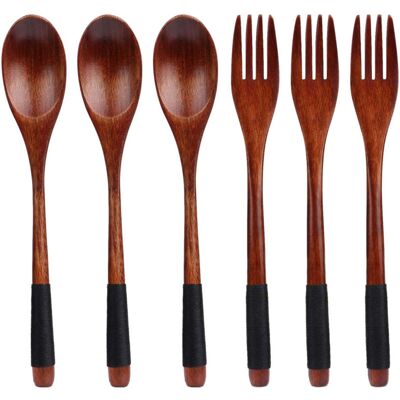 OEM Ensemble De Couverts En Bois Naturel Avec Cuillère Et Fourchette À Long Manche De Style Janpanais Pour Le Camping, La Cuisine, Le Dîner (noir)-dou - Publicité OEM Ensemble De Couverts En Bois Naturel Avec Cuillère Et Fourchette À Long Manche De Style Janpanais Pour Le Camping, La Cuisine, Le Dîner (noir)-dou - Publicité