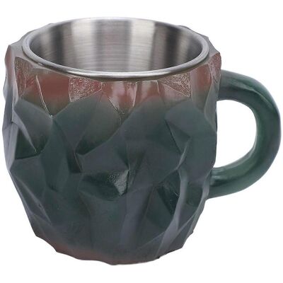 FLAMMKRAFT Mug À Café En Cristal Minéral, Multifonctionnel, Avec Poignée Ergonomique, En Résine Cristal Verte - Publicité FLAMMKRAFT Mug À Café En Cristal Minéral, Multifonctionnel, Avec Poignée Ergonomique, En Résine Cristal Verte - Publicité