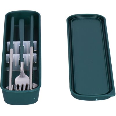 MCKENSA Ensemble De 3 Pièces En Acier Inoxydable Peint, Baguettes, Cuillère Et Fourchette, Pour La Cuisine Et Le Bureau. Vert Argenté. Publicité MCKENSA Ensemble De 3 Pièces En Acier Inoxydable Peint, Baguettes, Cuillère Et Fourchette, Pour La Cuisine Et Le Bureau. Vert Argenté. Publicité