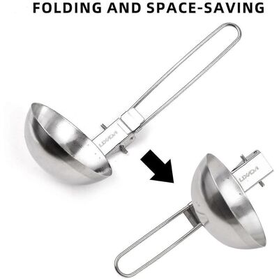 MIXHOME Louche À Soupe En Acier Inoxydable, Manche Long, Cuillère De Service, Couverts De Camping Pliables - Publicité MIXHOME Louche À Soupe En Acier Inoxydable, Manche Long, Cuillère De Service, Couverts De Camping Pliables - Publicité