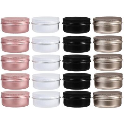 LISATR 20 Boîtes En Aluminium Pour Cosmétiques, Boîtes Rondes Pour Crèmes Et Pâtes, Sous-emballages-5.7x5.7x2.7cm - Publicité LISATR 20 Boîtes En Aluminium Pour Cosmétiques, Boîtes Rondes Pour Crèmes Et Pâtes, Sous-emballages-5.7x5.7x2.7cm - Publicité